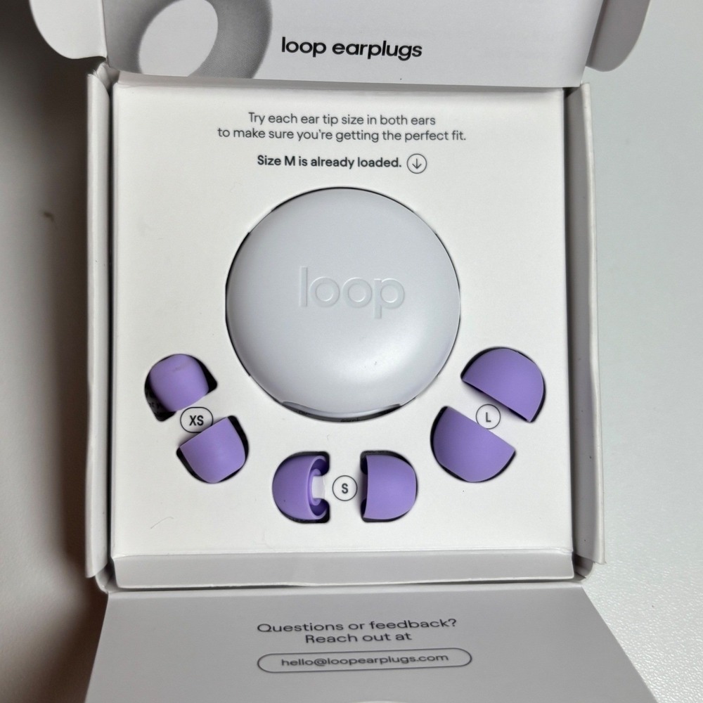 Loop Quiet 2 Noise Reduction Earplugs Violet Reusable Silicone New Open Box